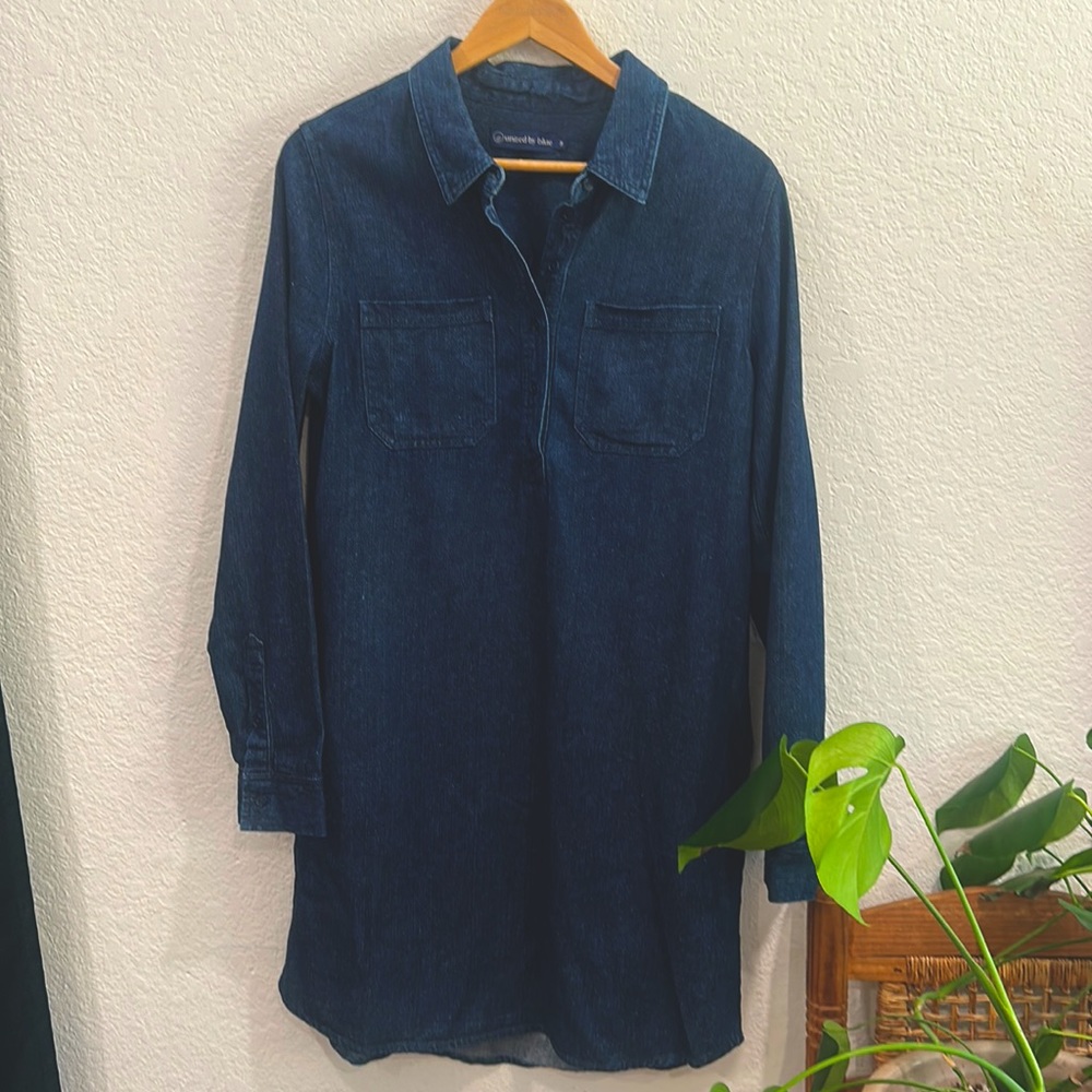 United by Blue Denim shirt dress- Thick and high Quality Recycled - Size Medium